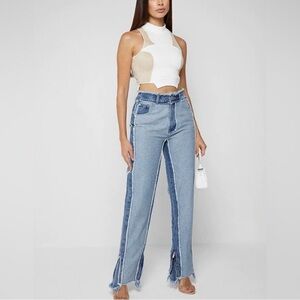 MANIERE DE VOIR DISTRESSED MOM JEANS - MID BLUE size 12. Condition: used - good.